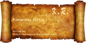 Kenesey Rita névjegykártya
